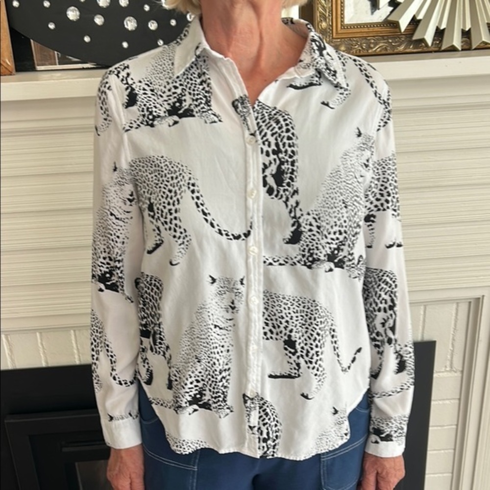 Jane and Delancey Monochrome Animal Print Blouse